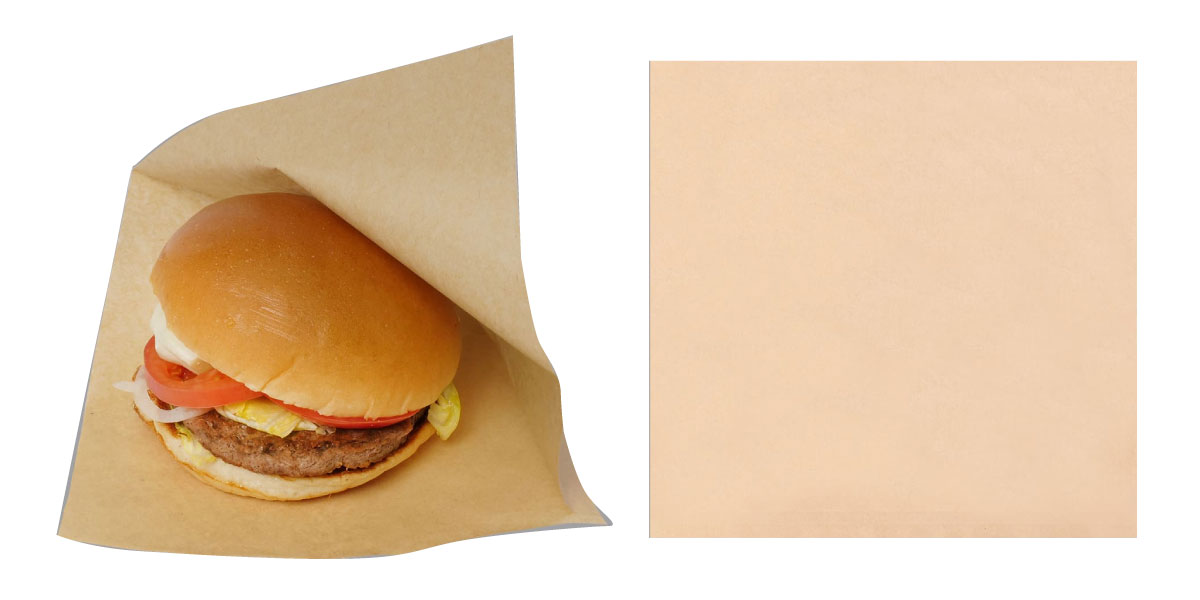 バーガー袋 180×180 1,000枚 100枚×10パック テイクアウト 持ち帰り ハンバーガー サンドイッチ クラフト