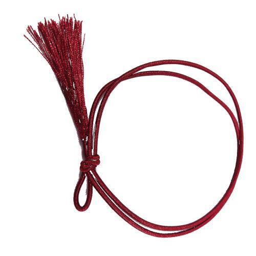 彩ゴム房二重片花結び小５８㎝　エンジ image